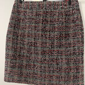 Banana Republic Tweed Pencil Skirt - Black, Red & White